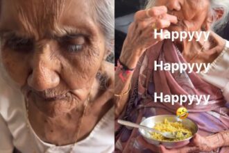 100-year-old woman enjoys Maggi